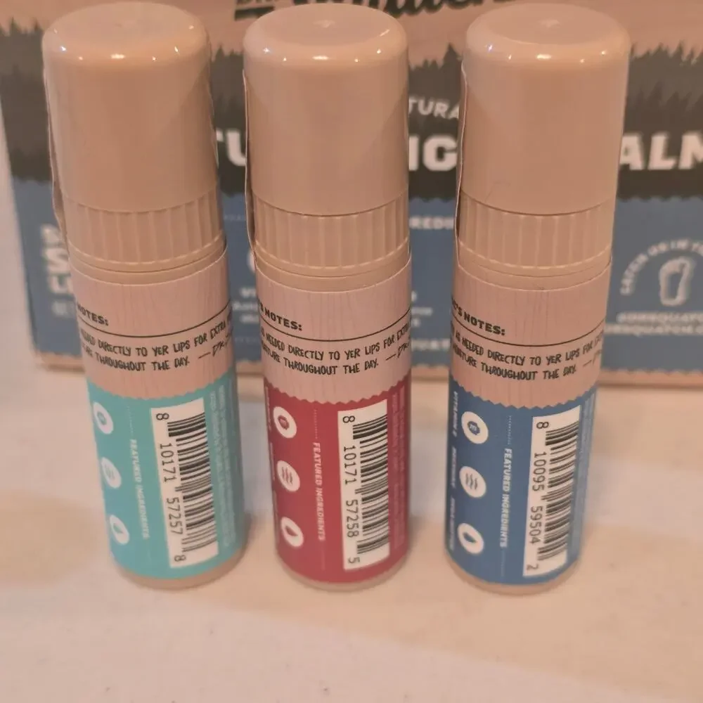Dr. Squatch Moisturizing Lip Balm Variety 3 Pack 0.25oz Each Original Coconut